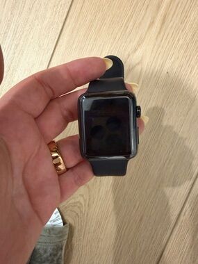 Apple Watch 42mm Stainless Steel Smartwatch with Silicone Band